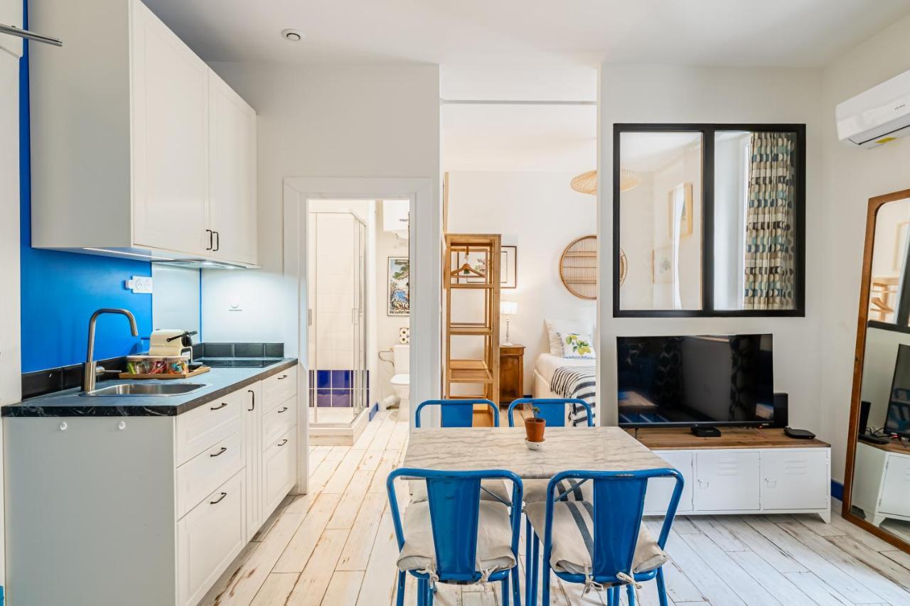 Studio Bleu 29M2, 120M Vieux-Port , Clim ,Wifi, Acces Autonome Avec Code Marsylia Zewnętrze zdjęcie